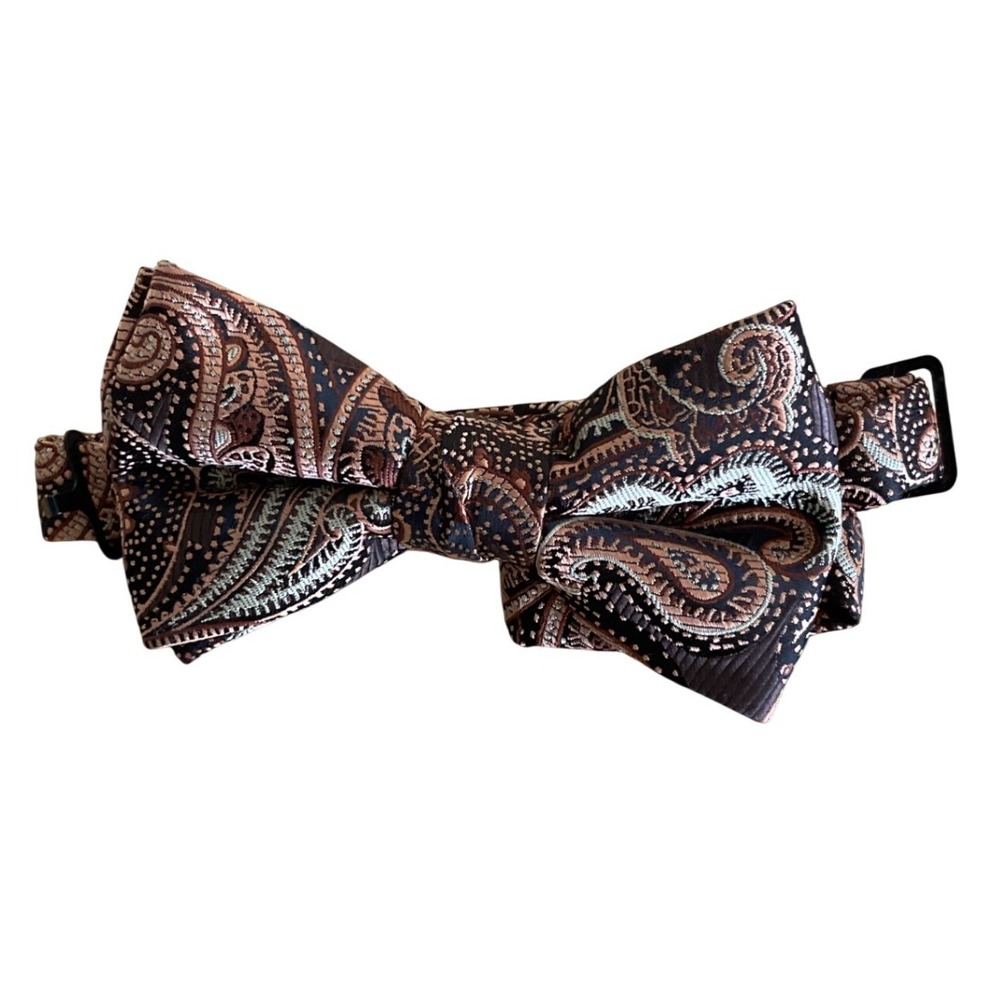 Vintage Bow Tie Brown Paisley Dark Academia Professorcore Dandy Sophisticated